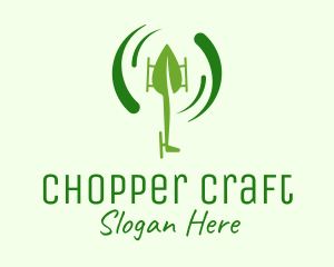 Green Leaf Helicopter  logo design