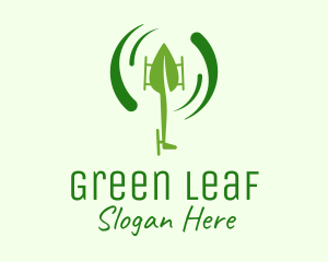 Green Leaf Helicopter  logo design