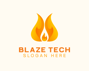 Orange Blazing Fire logo