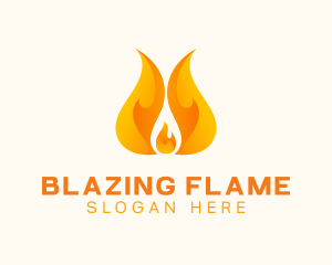 Orange Blazing Fire logo design