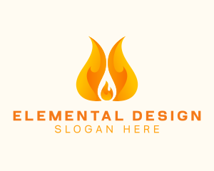 Orange Blazing Fire logo design