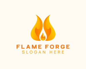 Orange Blazing Fire logo design