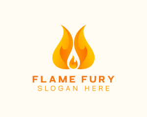 Orange Blazing Fire logo design