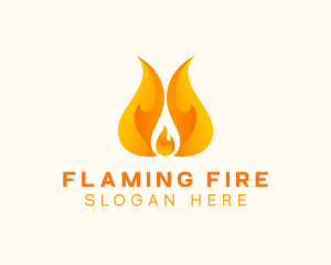 Orange Blazing Fire logo design