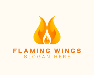 Orange Blazing Fire logo design