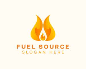 Orange Blazing Fire logo design