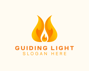 Orange Blazing Fire logo design