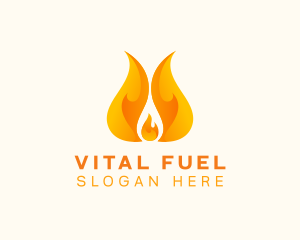 Orange Blazing Fire logo design