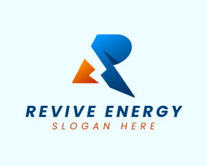 Electric Energy Letter R logo design