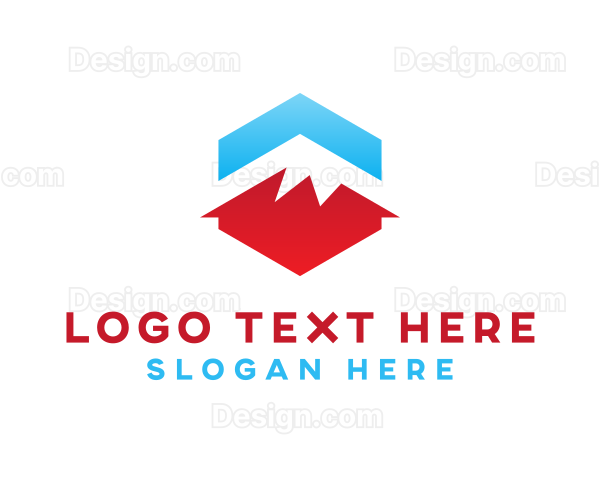 Blue Red  Mountain Logo