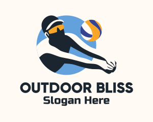 Beach Volleyball Player logo design