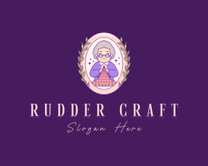 Crafty Knitting Grandmother logo design