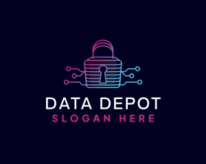 Data Lock Security logo design