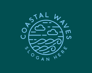 Ocean Surfing Waves logo design