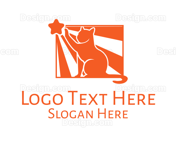 Orange Cat Pet Logo