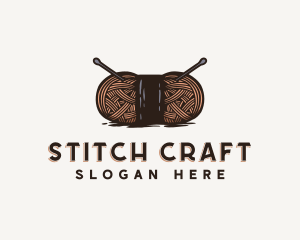 Knitting Yarn Needle logo design