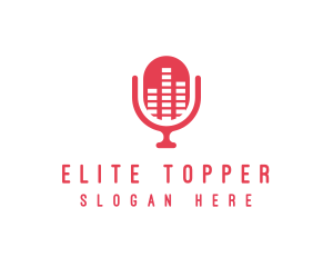 Podcast Equalizer Microphone logo design