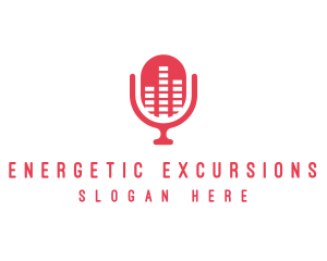 Podcast Equalizer Microphone logo design