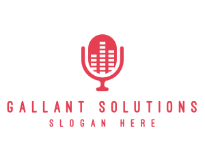 Podcast Equalizer Microphone logo design