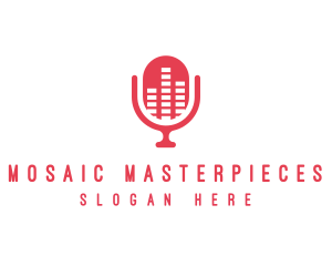 Podcast Equalizer Microphone logo design