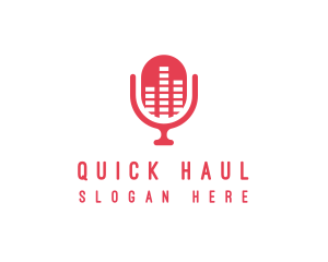 Podcast Equalizer Microphone logo design