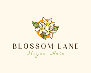 Orange Blossom Flower logo