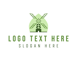 Eco Leaf Windmill logo design