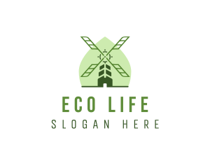 Eco Farm Windmill logo design