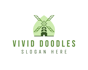 Eco Farm Windmill logo design