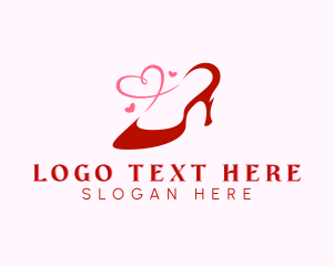 Heart - Heart Stiletto Shoe logo design