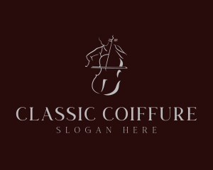 Classical Cello Musician logo design