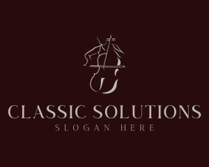 Classical Cello Musician logo design