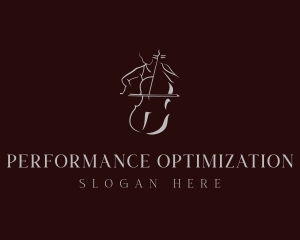 Classical Cello Musician logo design