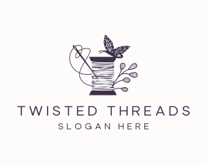 Butterfly Thread Sewing logo design