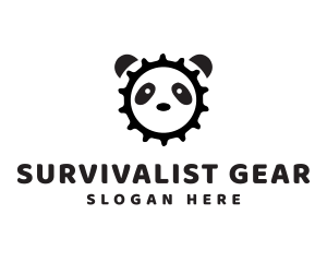 Gear Panda Face logo design