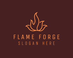 Camping Flame Adventure logo design