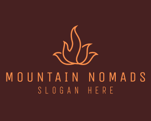 Camping Flame Adventure logo design