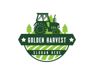 Agriculture Mountain Tractor logo design