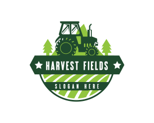 Agriculture Mountain Tractor logo design