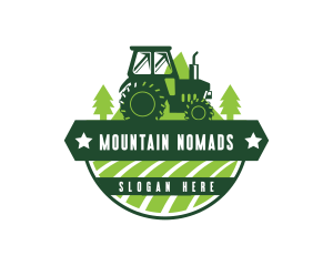 Agriculture Mountain Tractor logo design