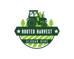 Agriculture Mountain Tractor logo design