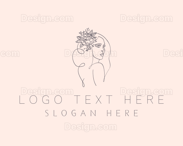 Flower Female Stylist Logo