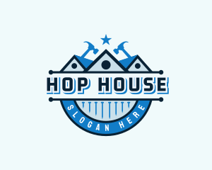 Roof House Repair logo design