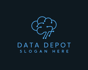 Cloud Data Brain logo design