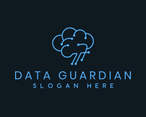 Cloud Data Brain logo design