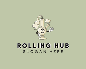 Smoking Marijuana Bong logo design