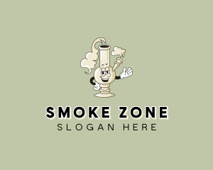 Smoking Marijuana Bong logo design