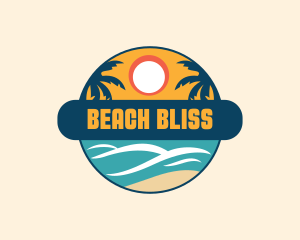 Beach Summer Vacation logo design