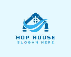 House Plumbing Pipe logo design