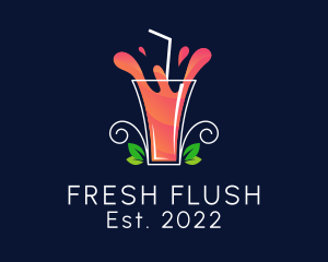 Tropical Peach Juice logo design